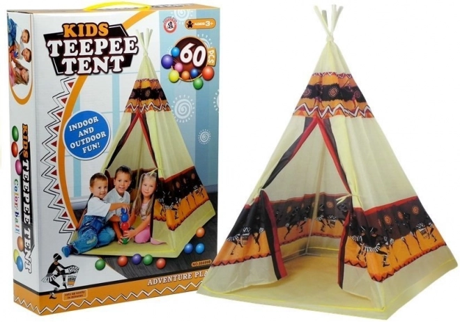 Indijanski šator Tipi + 60 loptica 155 cm