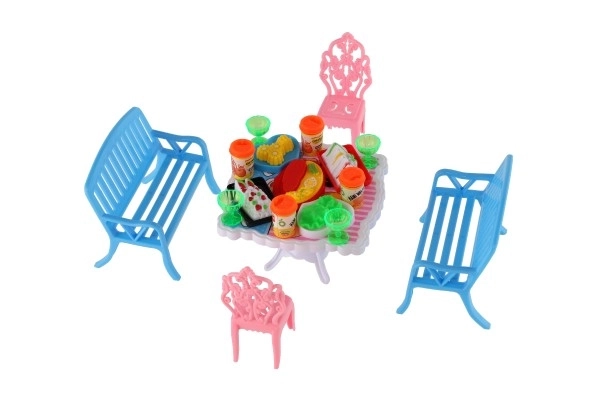 Namještaj za lutke plastika 4 boje u blisteru 14x11x16cm