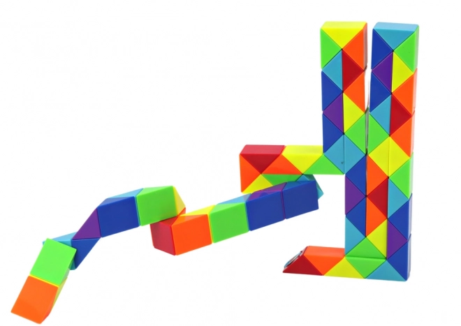 Blokovi Puzzle igra Edukativna zmija Šarena 72 dijela.