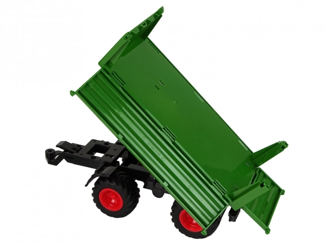 Daljinski upravljani traktor s prikolicom 1:24 crvenozeleni