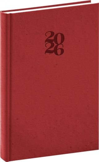Dnevni planer Essenza 2026, boja trešnje, 15 x 21 cm