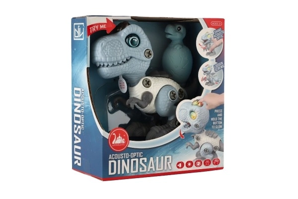 Dinosaurus vijčani plastični 12 cm s odvijačem na baterije s svjetlom i zvukom u kutiji 15x16x7 cm