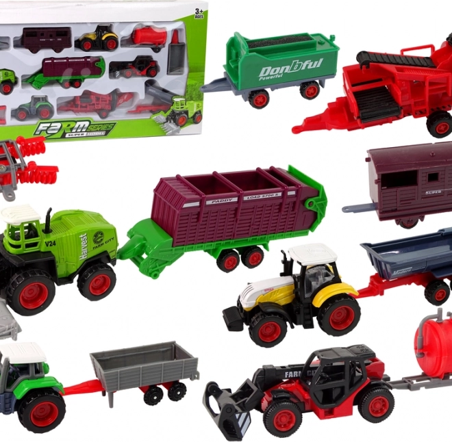 Set farmerskih vozila – metalni traktori i strojevi (12 kom)