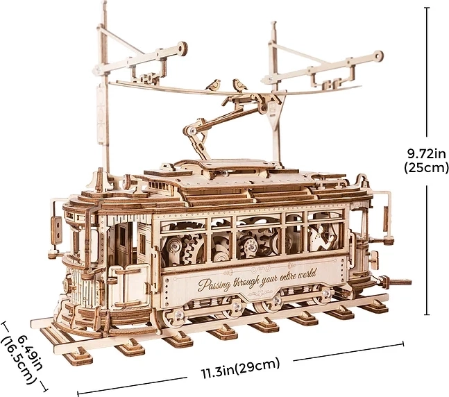 RoboTime 3D drveni mehanički puzzle Tramvaj