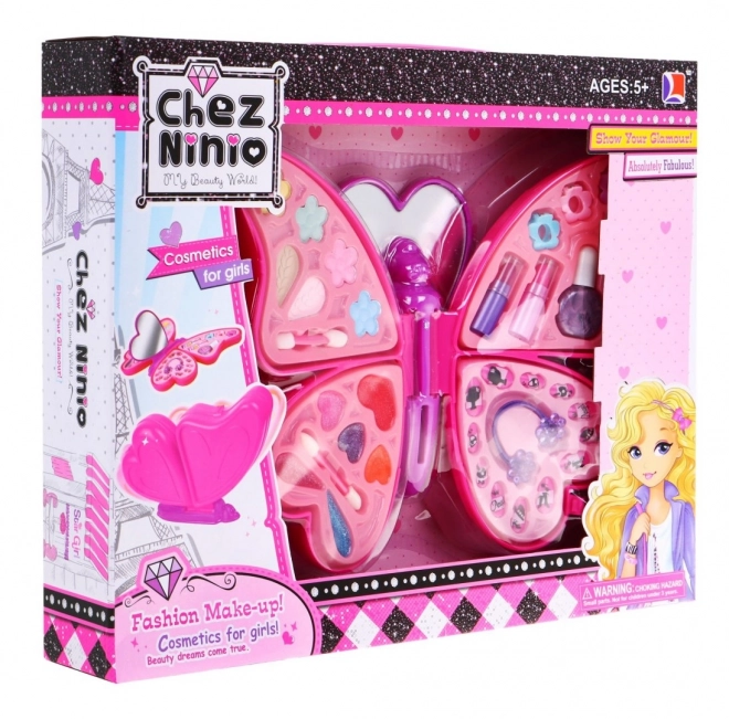 Kozmetički set Pink Butterfly za djecu 5+ Make-up + dodaci za kosu i nokte