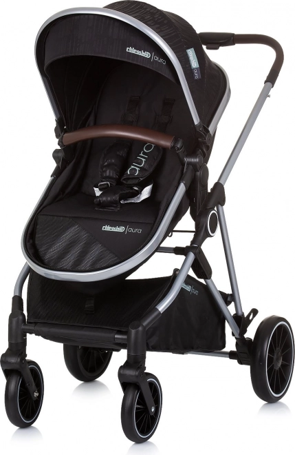 CHIPOLINO Kolica kombinirana Aura 2u1 Obsidian,Srebro