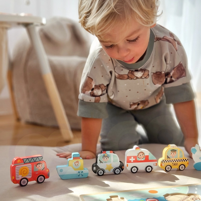 Drvene puzzle Montessori grad