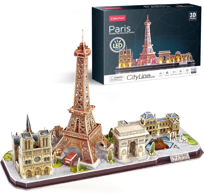 Svjetleća 3D slagalica CityLine Panorama Pariz