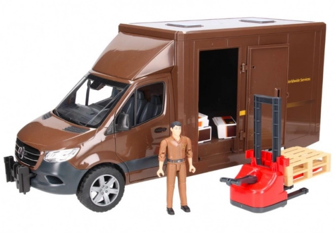 Dostavno vozilo UPS Bruder MB Sprinter s figurom i opremom