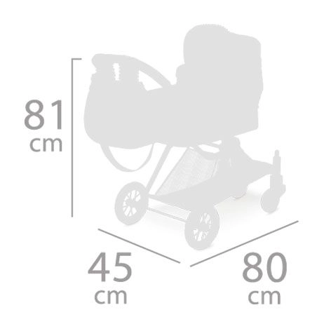 DeCuevas 80732 Kolica za lutke 3 u 1 XL s torbom Classic Gold 2020 - 81 cm