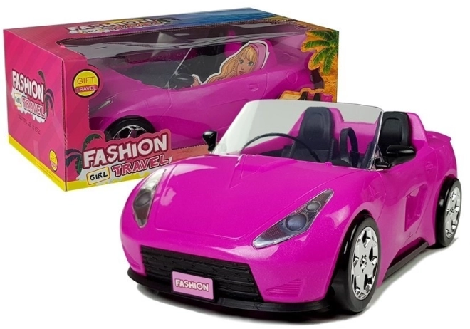 Ružičasti automobil za lutke Cabrio 34 cm