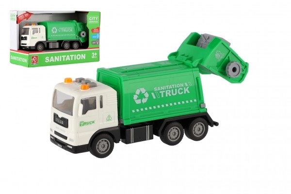 Auto smećari plast 17cm na inercijski pogon na baterije sa svjetlom i zvukom u kutiji 21x13x9cm