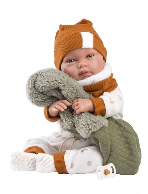 Llorens 84465 NEW BORN - realistična lutka beba sa zvukovima i mekanim tkaninskim tijelom - 44 cm
