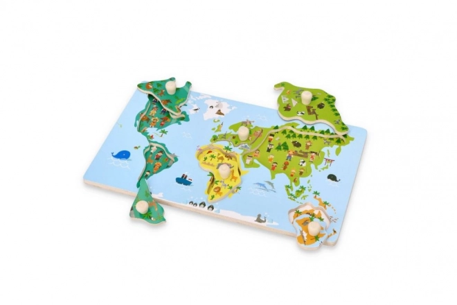 Puzzle s ručkama karta svijeta