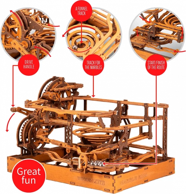 WOODEN CITY 3D drvene puzzle Staza za kuglice 265 dijelova