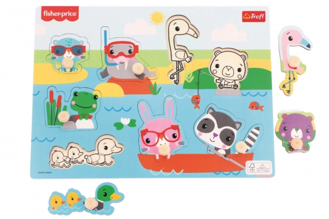 Drvena slagalica Fisher-Price Životinje uz vodu