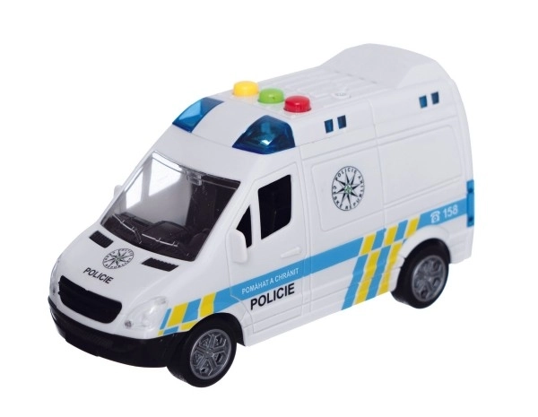 Auto policijska dostavna vozila plastika 15cm na inerciju na baterije sa zvukom i svjetlom u kutiji 19x13x9cm