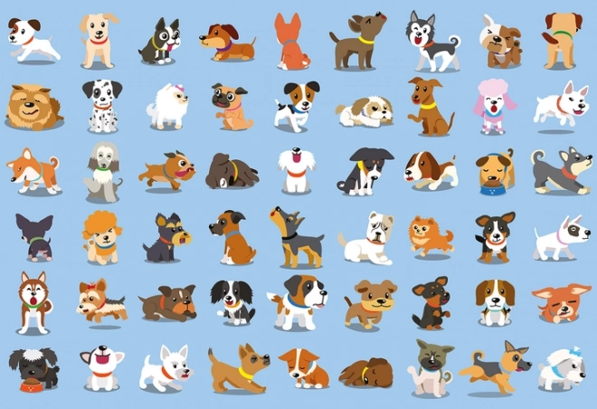 Puzzle sa naljepnicama Psići 250 dijelova