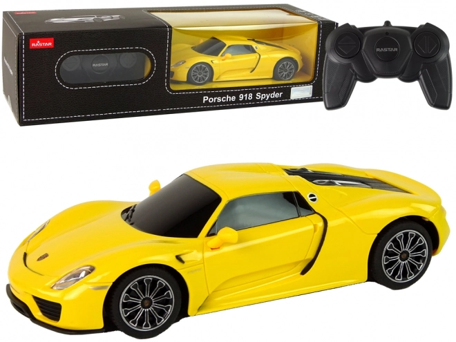 Automobil R/C Porsche 918 na daljinsko upravljanje žute boje 1:24