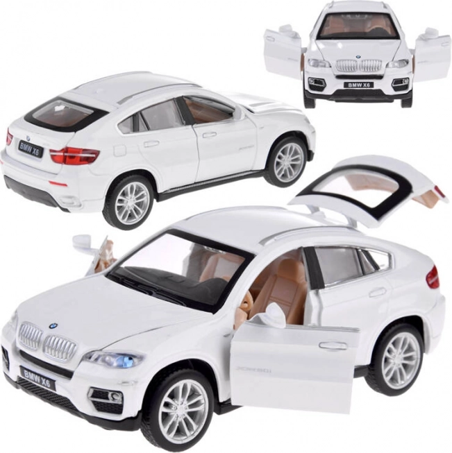 Metalni automobil BMW X6 bijeli SUV s efektima