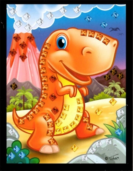 Mini mozaik slika sjajni dinosauri 10x12cm mješavina vrsta
