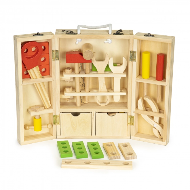 Drveni alat u radioničkoj kutiji, set XXL ECOTOYS