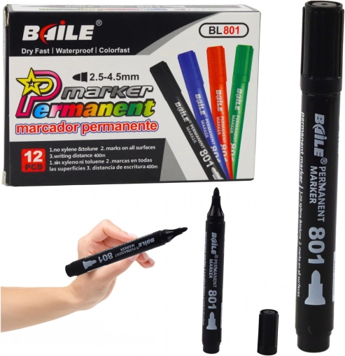 Trajni vodootporni marker crni 2,5–4,5 mm