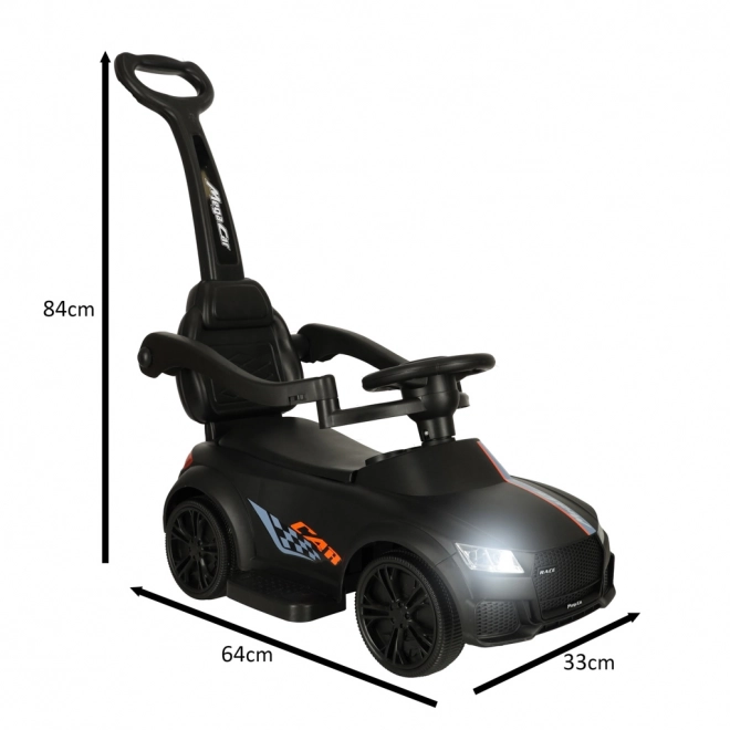 crni guralica auto s glazbom i svjetlima