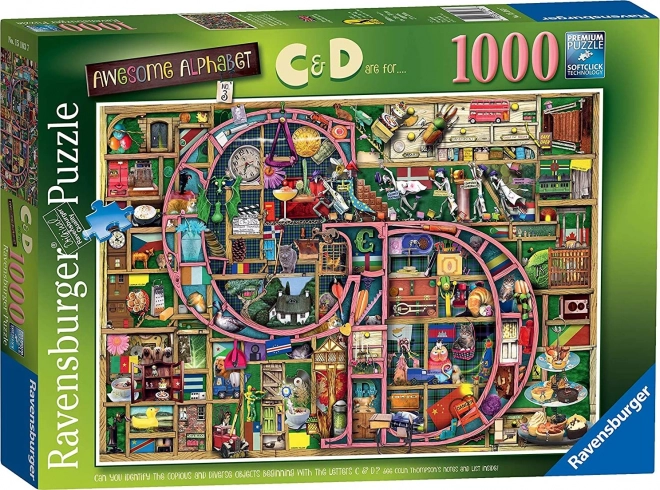 RAVENSBURGER Puzzle Fantastična abeceda - slovo C i D 1000 dijelova