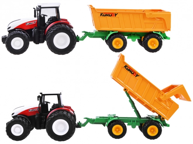 Traktor na daljinsko upravljanje s gumenim kotačima + prikolica RC0601