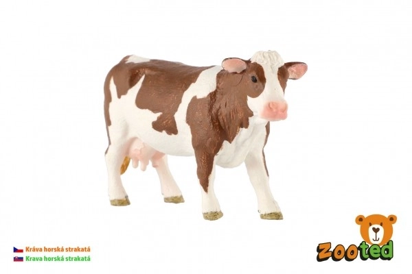 Realističan model plastične krave češkog šarenog soja 12 cm