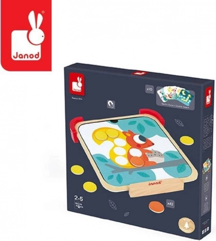 Magnetička drvena slagalica s pločom Učim boje JANOD