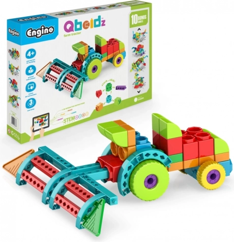 Engino Qboidz traktor – građevni set za djecu, 10 modela