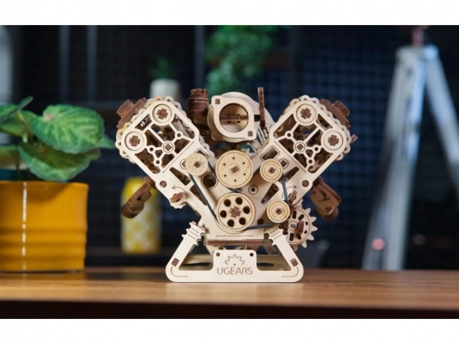 Ugears 3D drvene puzzle motor V8