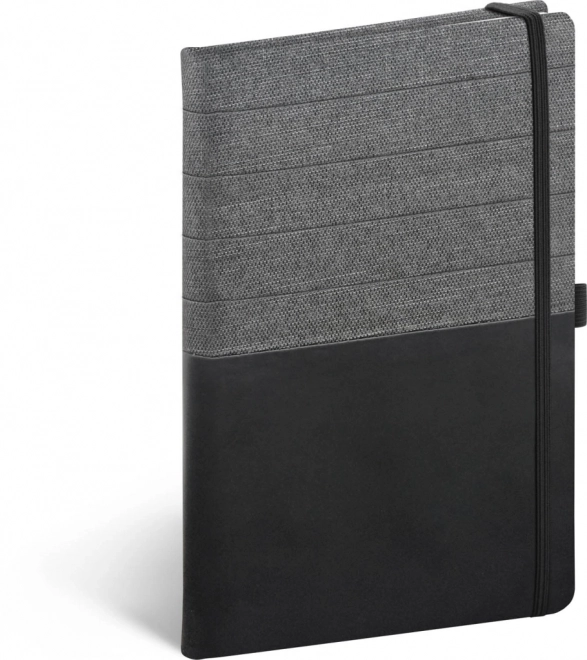 Notićek NOTIQUE crno-sivi s linijama 13 x 21 cm