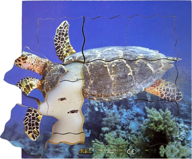 Drvene slojevite puzzle kornjača - 19 dijelova