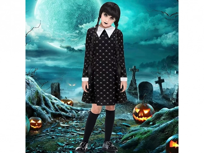 Halloween kostim Wednesday Addams za djecu
