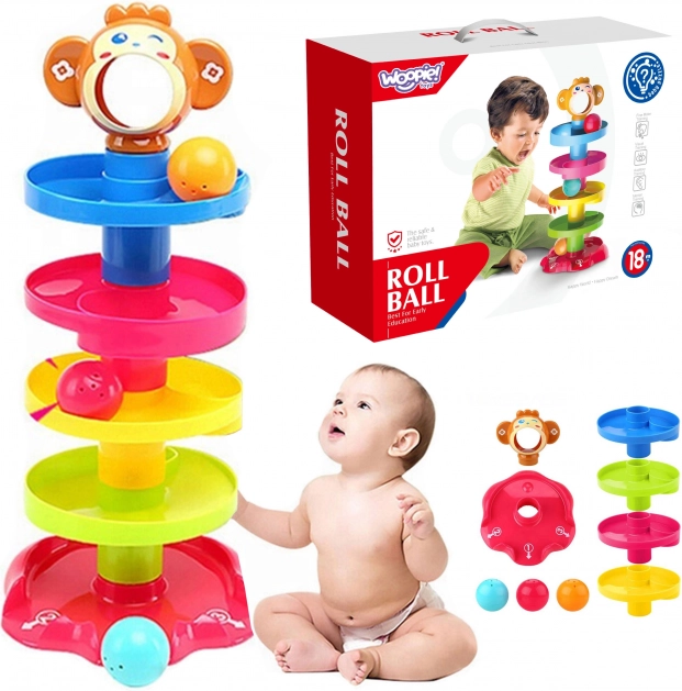 Woopie Dječja spiralna kula s toboganom za loptice i 3 loptice
