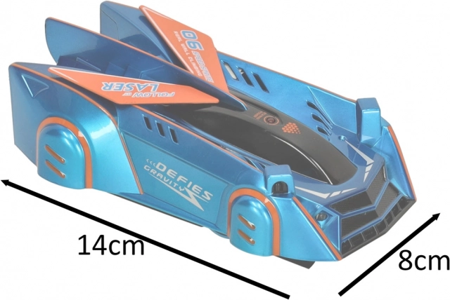 Laserski RC auto za zid i strop – plavi
