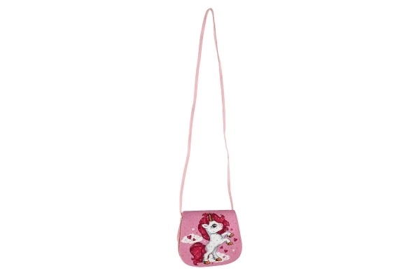 Kabelka/Torba jednorog s kamenčićima plastika 4 boje u vrećici 17x15x3cm