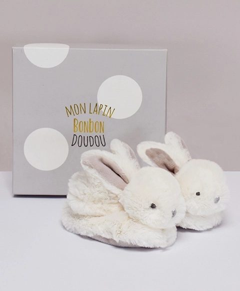Doudou set čizmica s zvečkama Zeko bež
