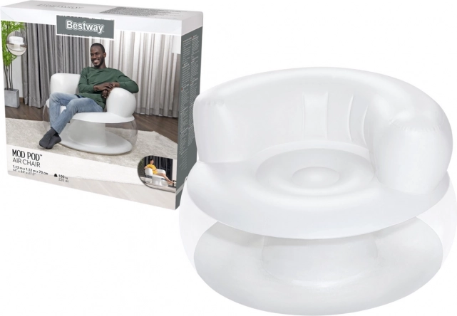 Bijela bestway na napuhavanje fotelja 112 x 112 x 70 cm