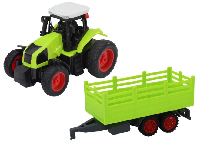 RC traktor na daljinsko upravljanje s prikolicom 1:16 zeleni