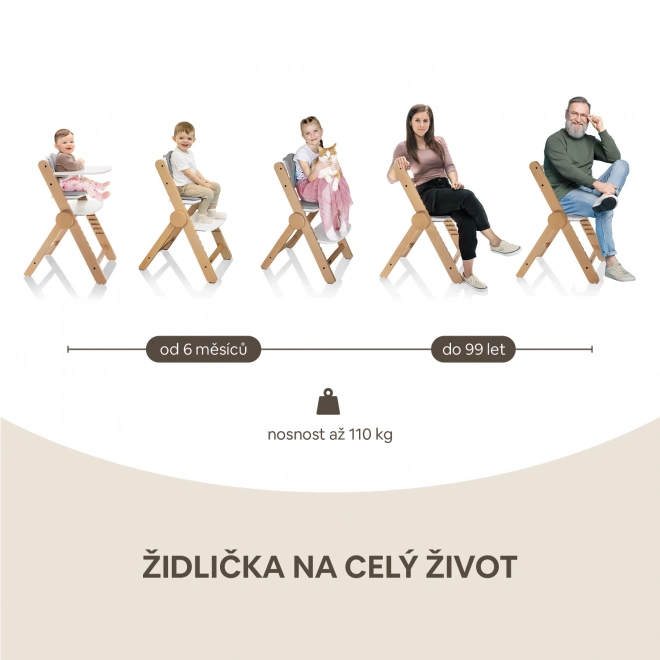 Drvena dječja hranilica Clipp & Clapp, Crna