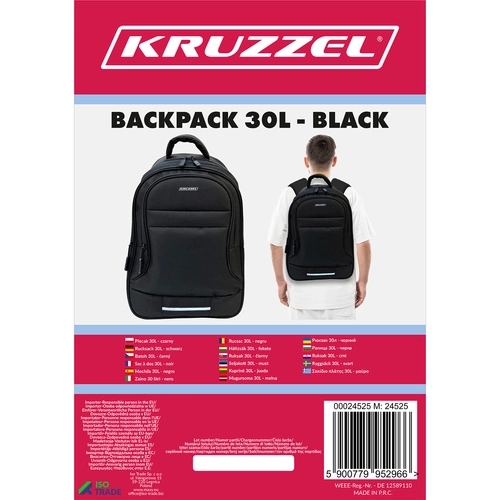 Ruksak 30L - crni Kruzzel 24525