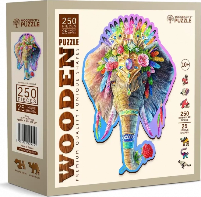 WOODEN CITY Drvene puzzle Elegantni slon 250 dijelova EKO