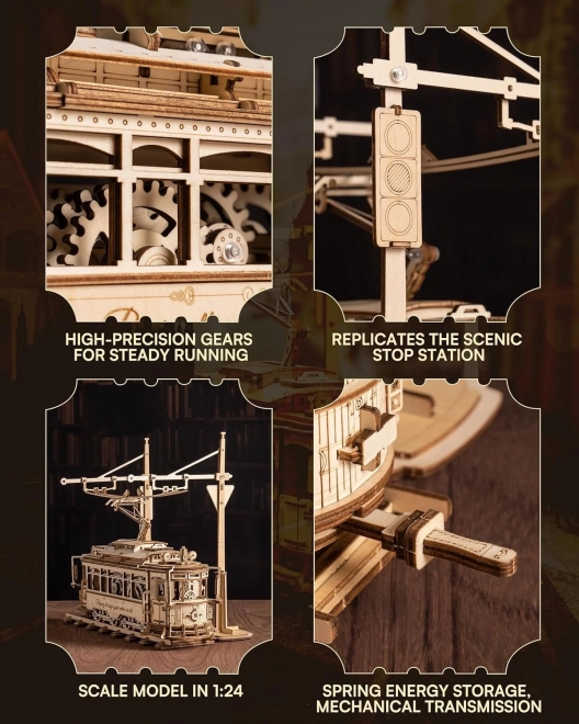 RoboTime 3D drveni mehanički puzzle Tramvaj