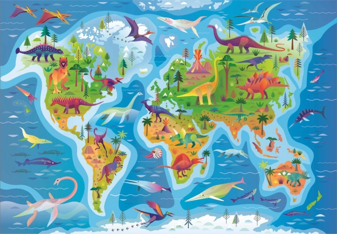 Puzzle 180 dijelova Karta dinosaura
