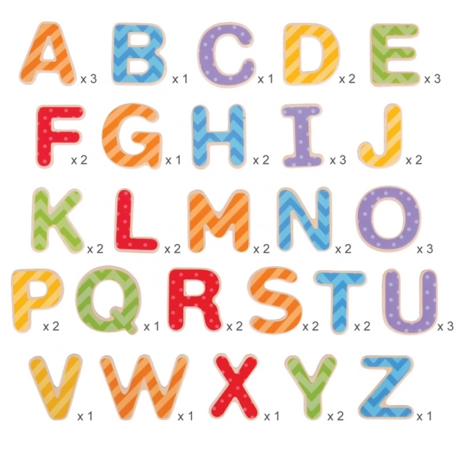 Bigjigs Toys Magnetična šarena abeceda (velika slova)