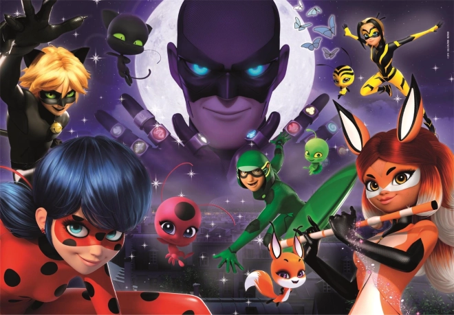 Clementoni puzzle Miraculous: Čudesna Leptirica i Crni Mačak 104 dijela